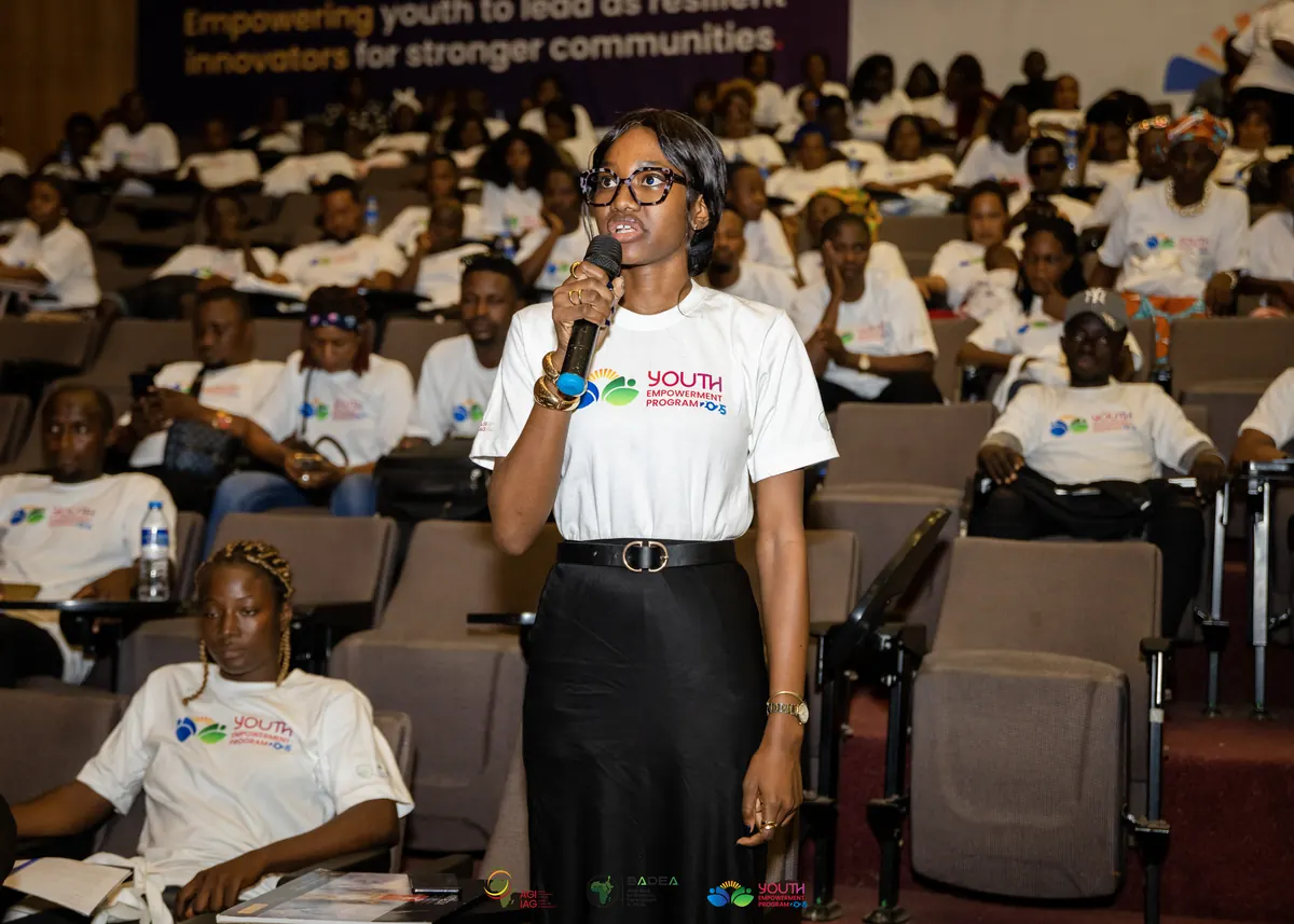 A young participant speaking at a Youth Empowerment Program gathering